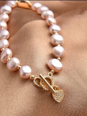 18K Gold Plated Natural Pearl Bracelet
